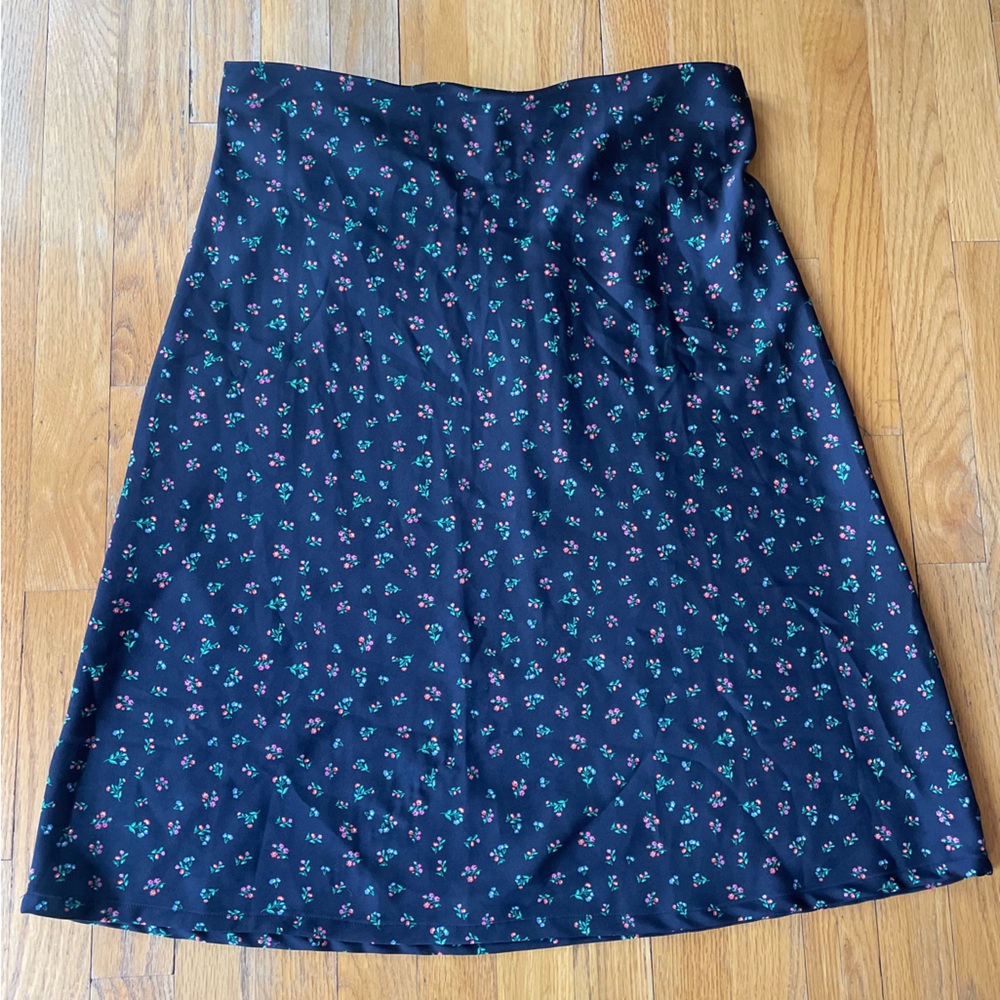 Floral Print Women's Skirt - Navy